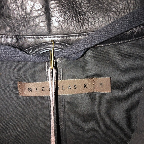 New Free People x Nicholas K Black Himalaya Sheep Fur Long Vest Coat Jacket sz M - Picture 8 of 16